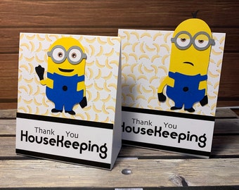 One Minion Themed Housekeeping tent style tip holder for Universal Resort Stay