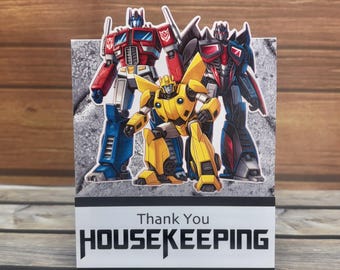 One Transformer Themed Housekeeping tent style tip holder for Universal Resort Stay