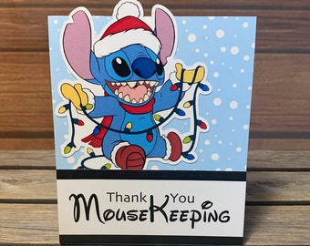 Un porte-embouts pour les fêtes de Noël Stitch Disney Mousekeeping pour les séjours dans un complexe Disney
