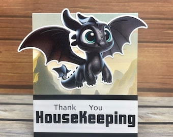 One Toothless From How to Train your Dragon Themed Housekeeping tent style tip holder for Universal Resort Stay