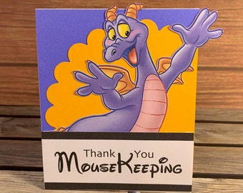 One Figment Mousekeeping tent stye tip holder for Disney Resort Stays