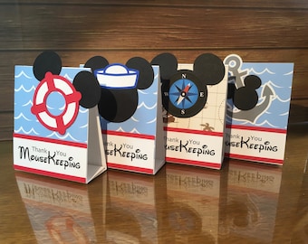 One Nautical themed Mousekeeping tent style tip holder for your Disney Cruise or Beach/Yacht Club Resort stay.