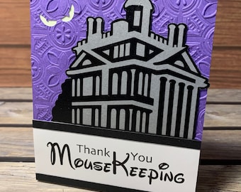 One Haunted Mansion (With glow in the dark eyes!) Themed Mousekeeping tip holder for Disney Resort Stays