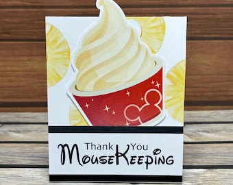 One Iconic Dole Whip snack Mousekeeping tent style tip holder for Disney Resort Stays