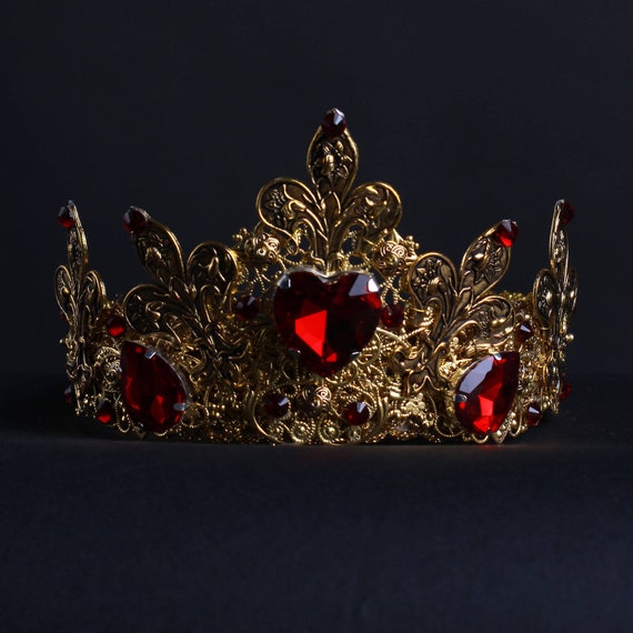 Queen of Hearts Crown Adult Red Queen Crown Headpiece Etsy