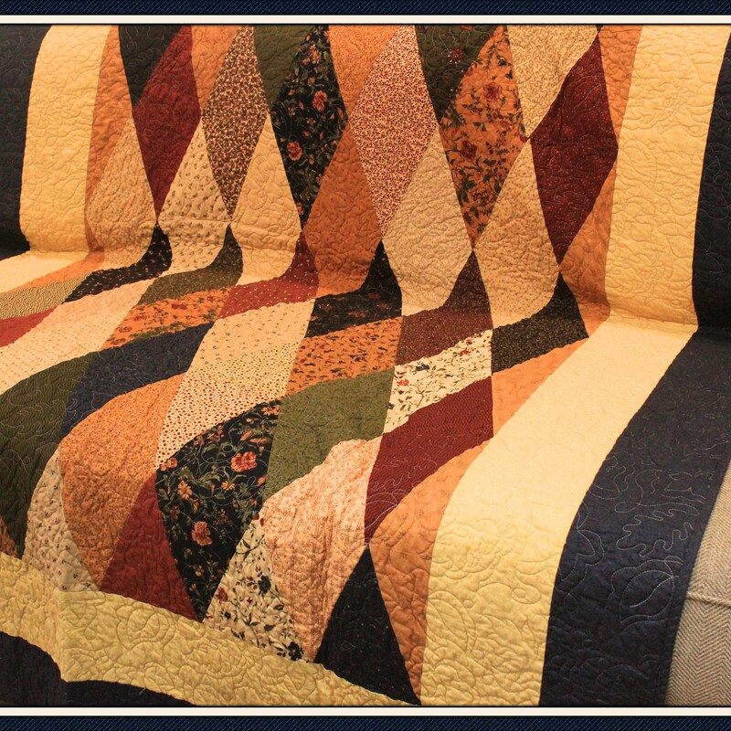 Diamond Colorful Print Pattern Quilt