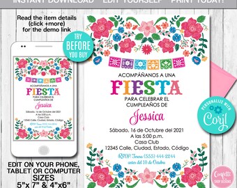 Mexican Invitation Template Etsy