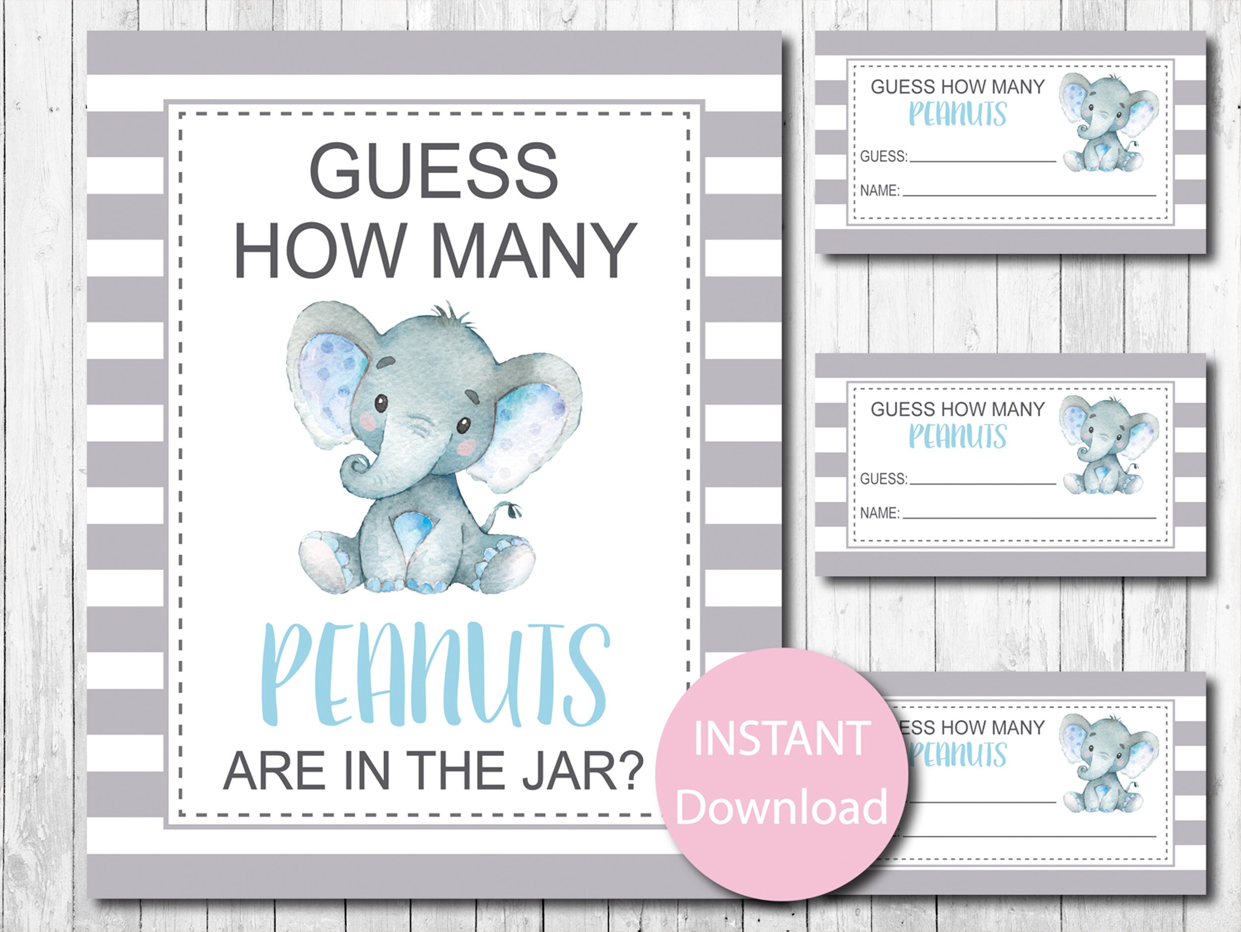 How Many Peanuts are in the Jar Game Sign and Answer Card Etsy España