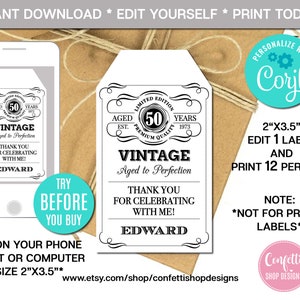 完璧に熟成されたギフトタグ：ウイスキーの誕生日プレゼント（デジタルファイル）