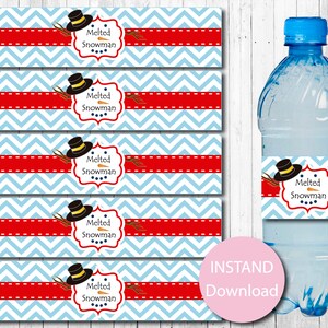 Printable Melted Snowman Water Bottle Labels Water Bottle - Etsy