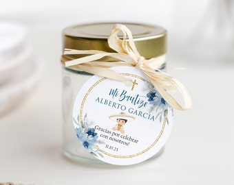 Baptism Favor Tag, Boy, Editable Charro Baptism Favor Tag, Mi Bautizo Favor Tag, Spanish Thank You Tag, Instant Download Template, CORJL