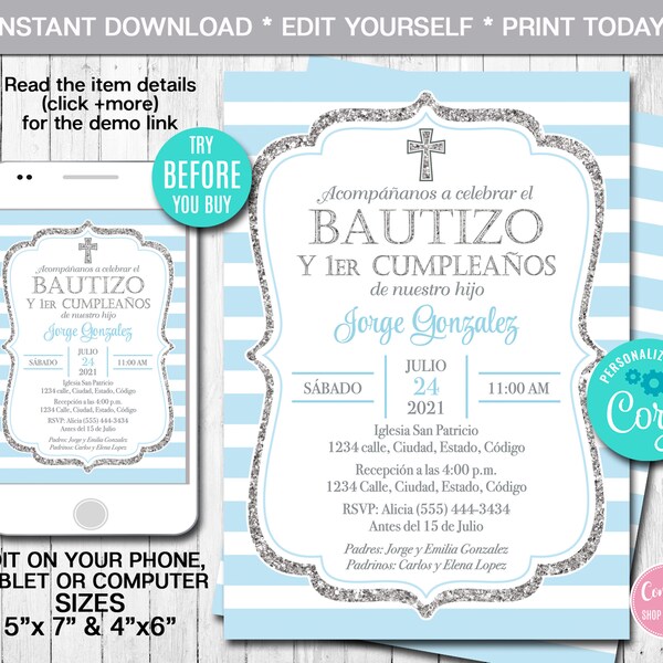 Spanish Baptism and 1st Birthday Etsy