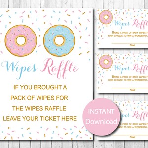 Donut Gender Reveal Tücher Tombola Zeichen und Tickets, Donuts Gender Reveal, Gender Reveal Party, Junge oder Mädchen, printable, Instant Download
