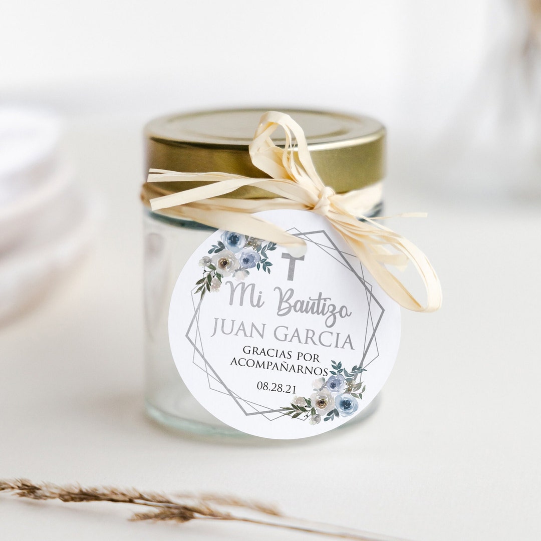 Editable Baptism Favor Tag, Boy, Mi Bautizo, Spanish Favor Tag, Blue ...