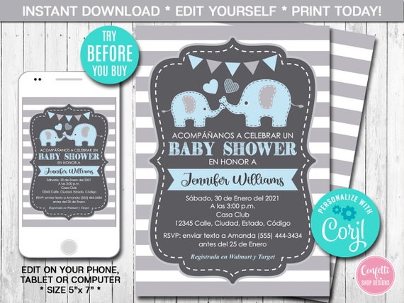 Featured image of post Free Printable Elephant Baby Shower Invitations Boy