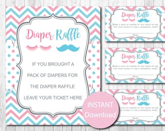Spanish Gender Reveal Diaper Raffle Tickets and Sign Boy or | Etsy