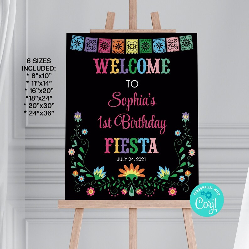 Editable Mexican Welcome Sign. Birthday Welcome Sign Bridal - Etsy