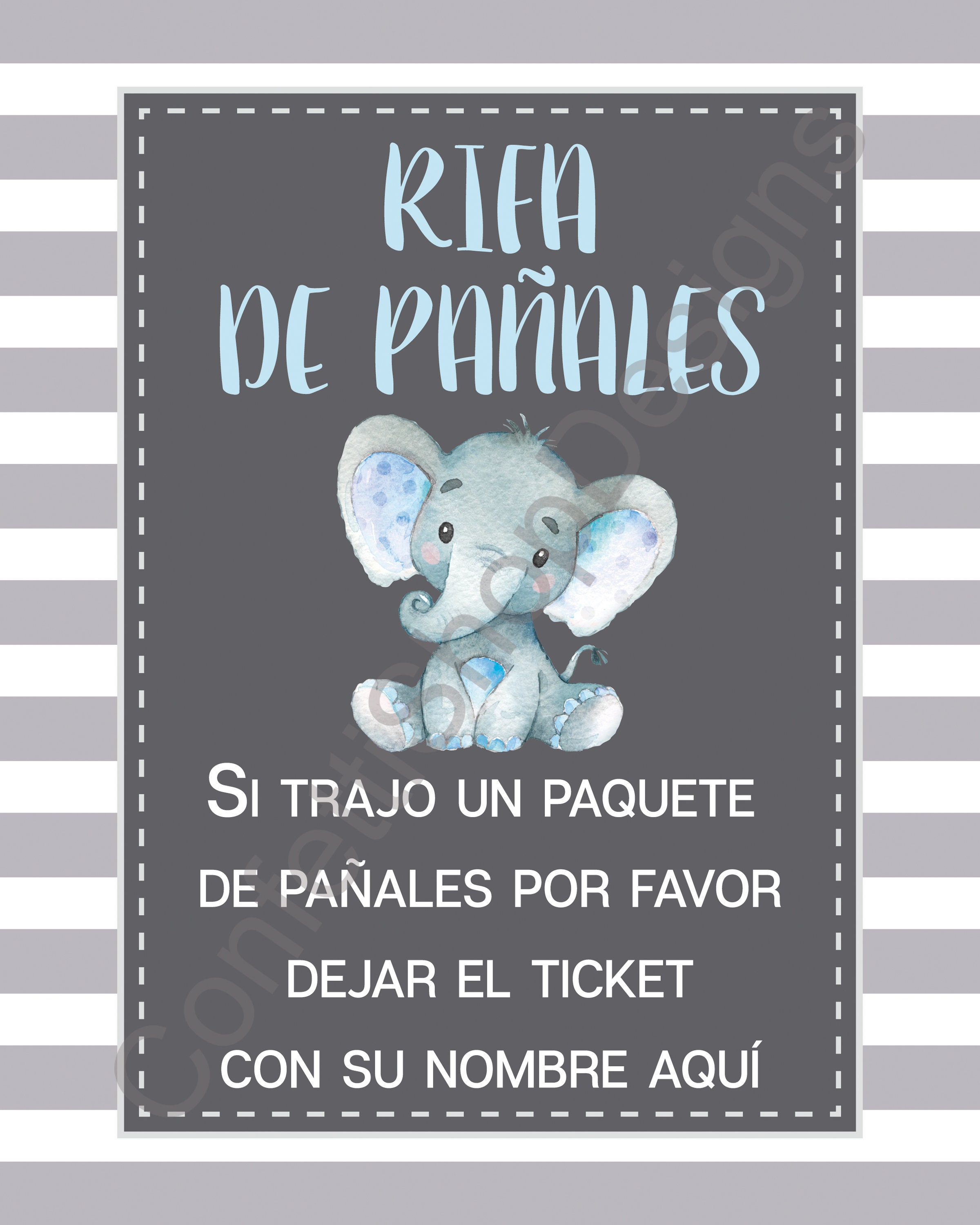 PRINTED Rifa De Pañales Spanish Diaper Raffle Sign Baby -  Finland