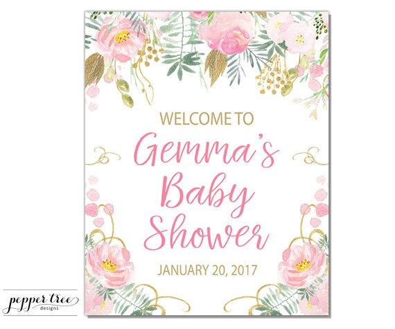 baby shower welcome sign personalized 8 x 10 inch printable