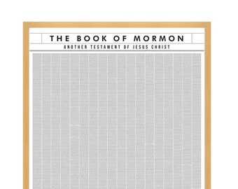 Le texte du Livre de Mormon en tant qu'affiche d'art, livre complet sur le mur
