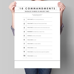 10 Commandments Printable | Ten Commandments Bible Typographic Poster ...