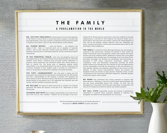 The Family Proclamation to the World Horizontal Type Printable