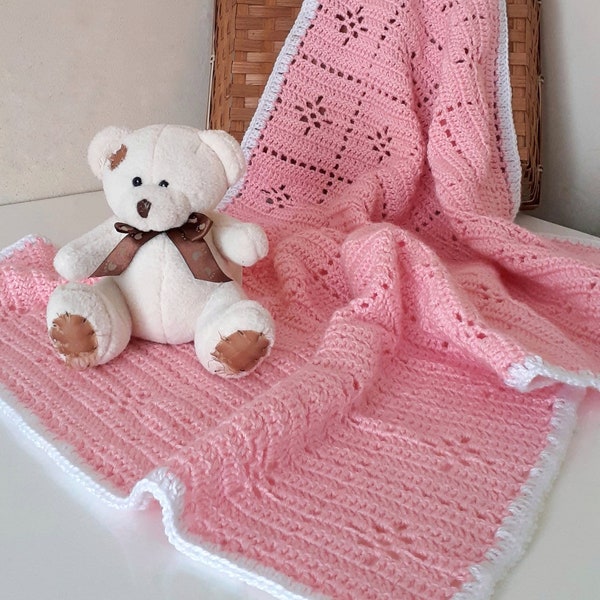 Valeria blanket and bonnet - CROCHET PATTERN - Patrón de crochet - baby blanket - manta bebe ganchillo