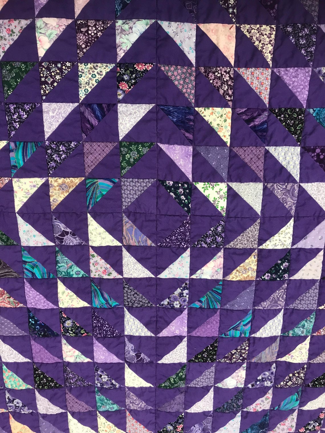Pattern Patchwork Purple Purple Patchwork Throw Quilt 52” X 60” - Etsy
