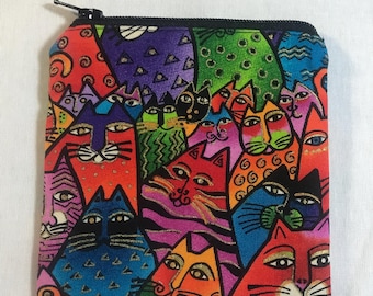 Bolsa para la menstruación con cremallera, organizador de productos femeninos, Laurel Burch, Gatos
