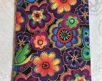 Estuche para anteojos de tela suave y acolchado con diseño floral brillante Laurel Burch