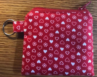Mini llavero con cremallera y corazones rojos para San Valentín