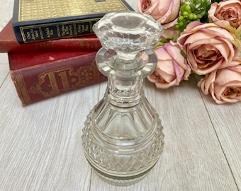 Irish Prismatic Cut Glass Decanter c.1840 Antique Vintage Victorian