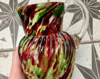 Antique Welz Glass Jug Bohemian c.1890