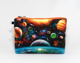 Solar System Cosmetic Bag, Space Science Gift, Kids Pencil Case, Astronomy Lover Toiletry Bag, Kids Cosmos Makeup Bag, Astronaut Gift