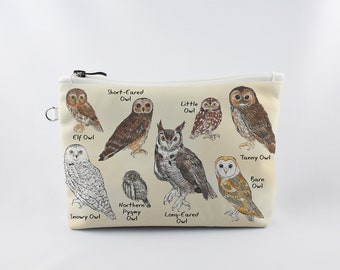 Owls Cosmetic Bag Owl Pouch Owl Pencil Case Owl Makeup Bag Owl Travel Bag Owl Pouch for Kids Owls Pouch Owls Zipper Pouch Owls Lover