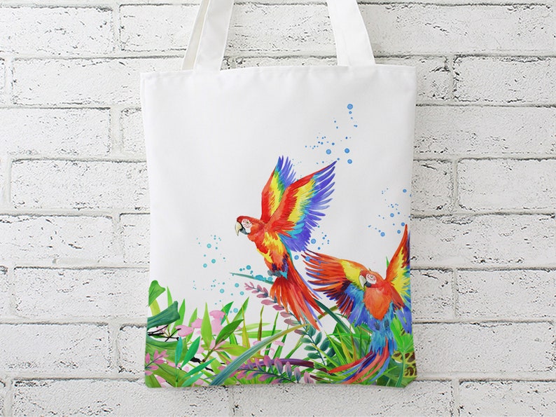Every day Bag Bag for Life Exotic Bag Reusable Bag Shopping Bag Parrots Tote bag Market Bag