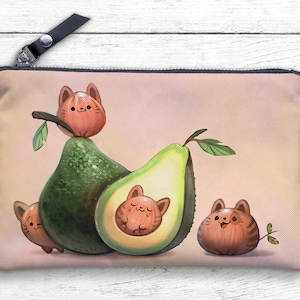 Cute Avocado Makeup Bag Cosmetic Bag Small Makeup Bag Pencil Case Makeup Purse Cute Zipper Pouch Makeup Bag for Girls Gift for Friend