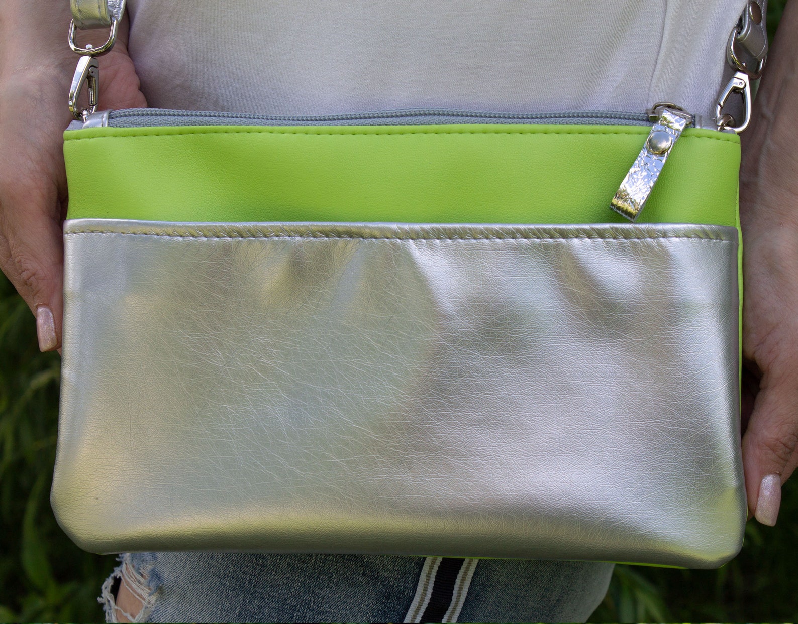 Lime Purse EcoLeather Bag Green Crossbody Purse Minimalist Etsy