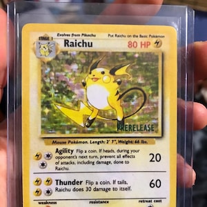 prerelease pokemon cards Graded: Charizard 11/108 Pre-release Evolutions (2016) Holo Be Double Infinity Gaming Limit 2 per account Prerelease Raichu, a Pokmon card