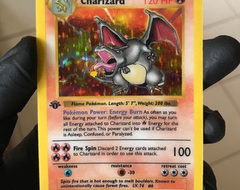 100% Holographisch 1st Edition Shadowless Shiny Charizard (PROXY CARD)