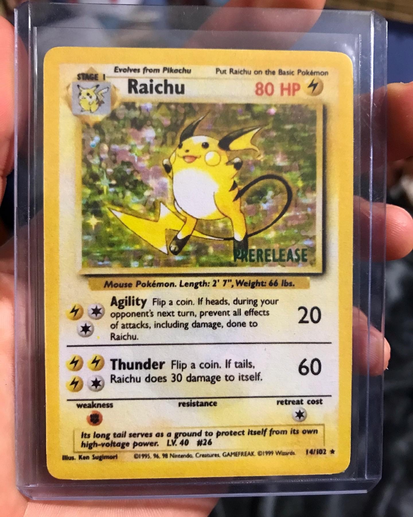 hand painted Raichu Altered Pokemon card