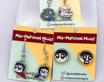 Mis-Matched Mini earrings: Film & TV