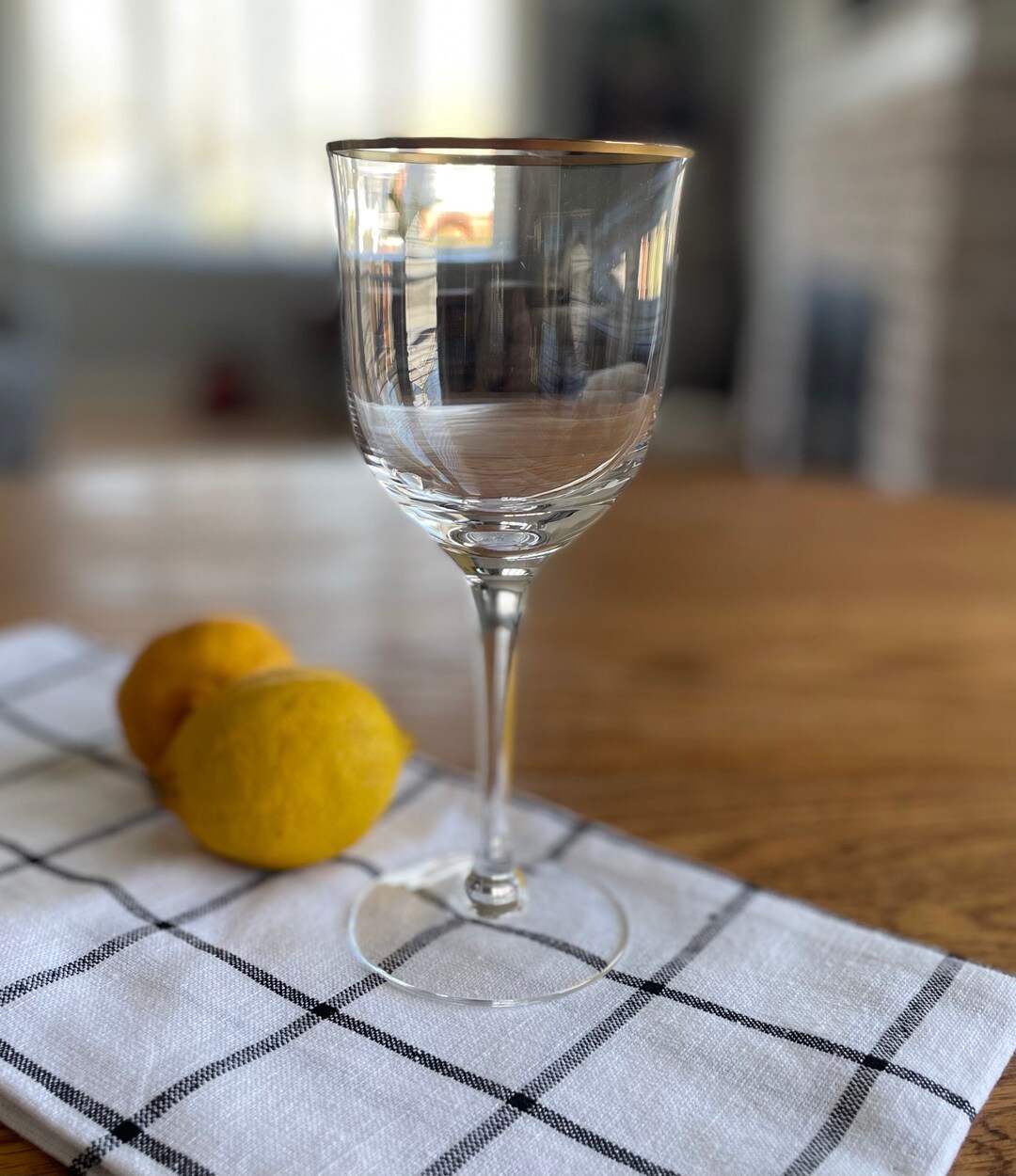 Vintage Noritake Troy Gold Rim Crystal Blown Wine Glass Etsy