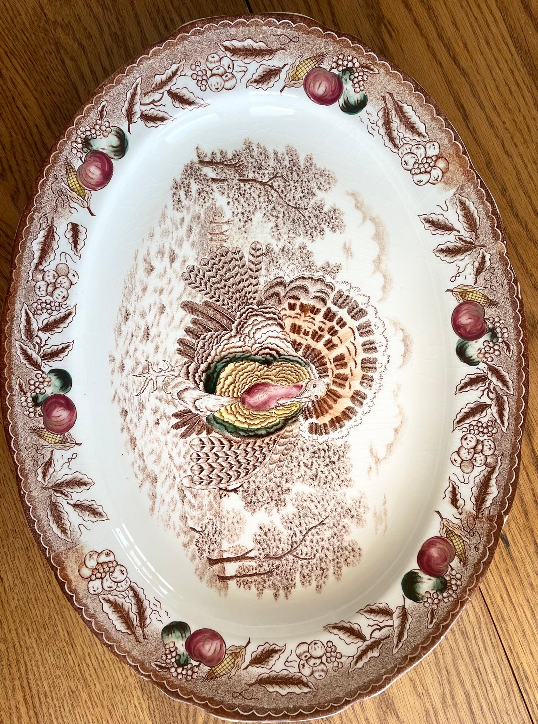 Vintage Japanese Ironstone Transfer Ware Turkey Platter Etsy