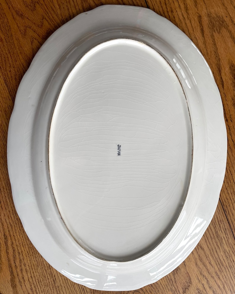 Vintage Japanese Ironstone Transfer Ware Turkey Platter Etsy