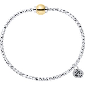 Authentic Cape Cod Twisted Wire Bracelet Made by LeStage - Sterling Silver with 14K Yellow Gold