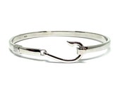 Fish Hook Bracelet. Made on Cape Cod. Bracelet with fish hook. 925 sterling silver
