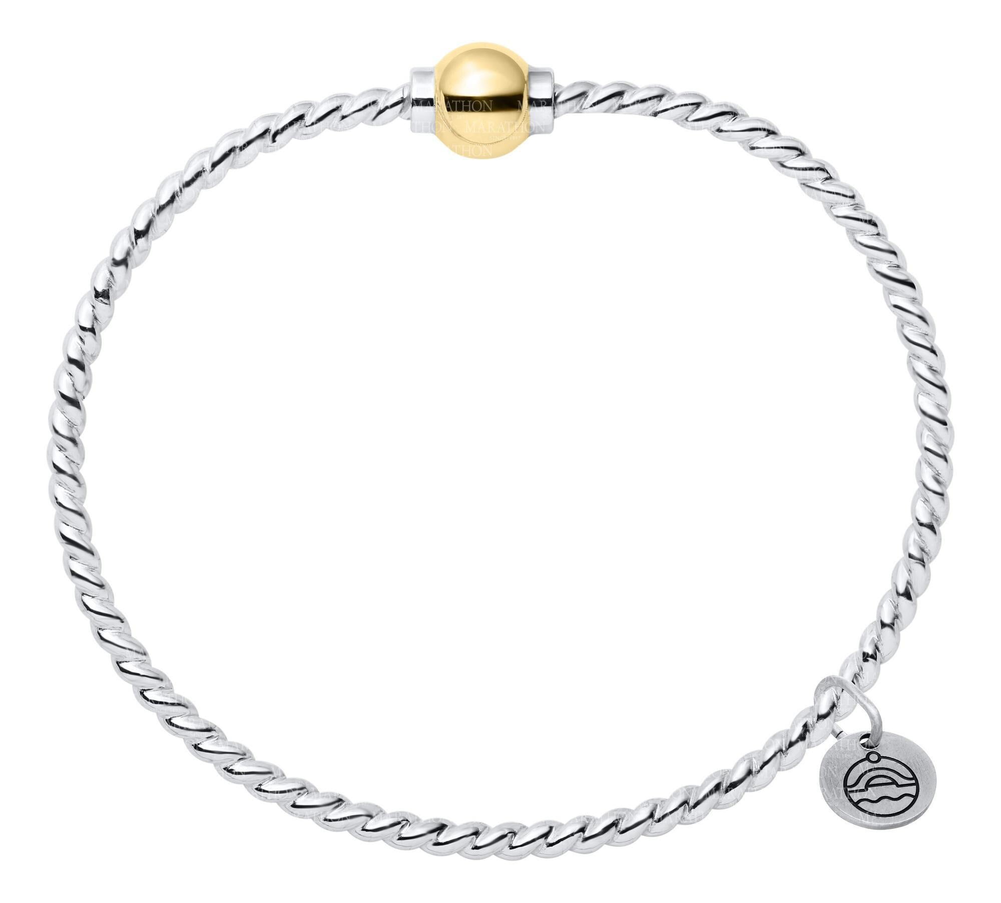 Authentic Cape Cod Twisted Wire Bracelet Made by LeStage - Sterling Silver with 14K Yellow Gold