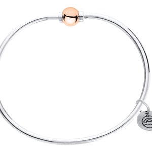 Authentic Cape Cod Bracelet made by Lestage - Sterling Silver w/ 14k Rose Gold Bead