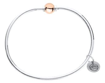 Authentic Cape Cod Bracelet made by Lestage - Sterling Silver w/ 14k ROSE Gold Bead